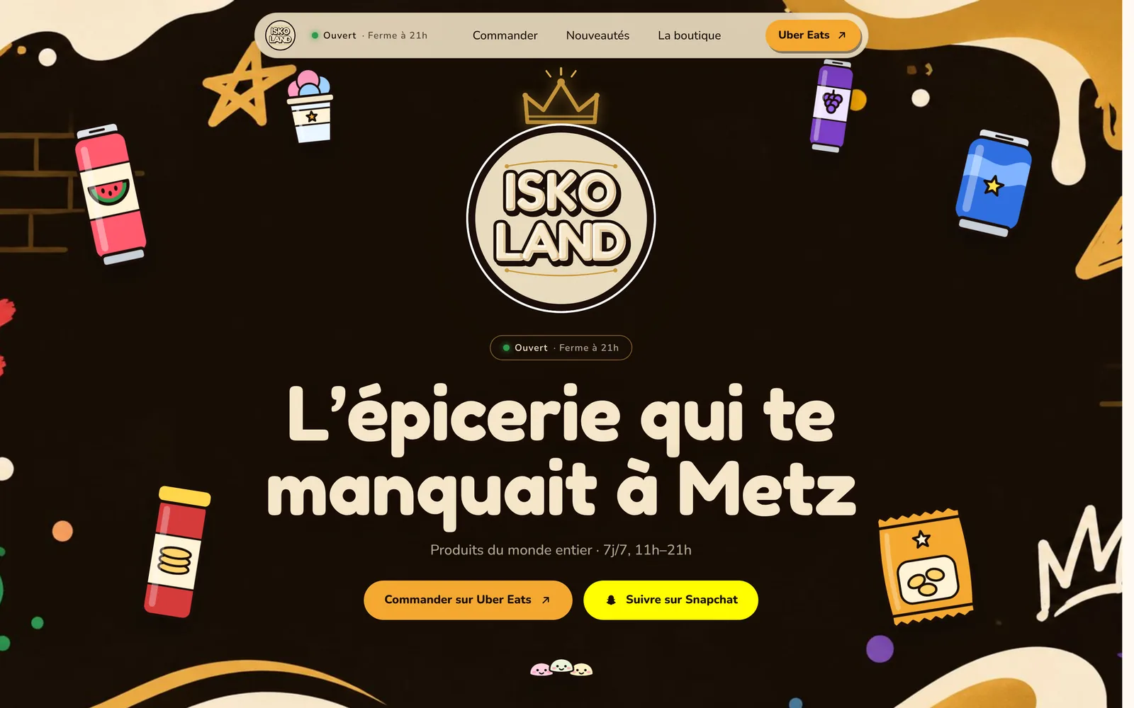 Page d’accueil du site ISKO LAND sur ordinateur